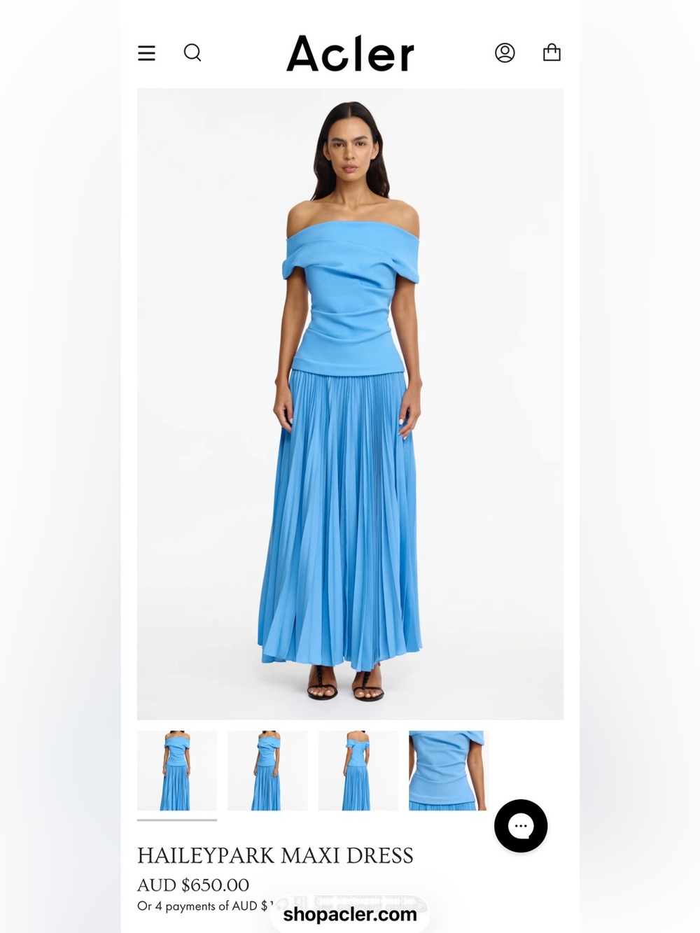 Acler HAILEYPARK MAXI DRESS 2026SSNWOT